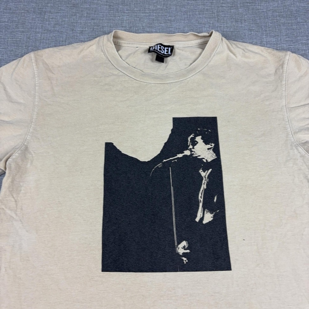 Diesel Shirt Mens Large Beige 2022 U.S. Tour Never Done Graphic Tee Cotton - Picture 5 of 15